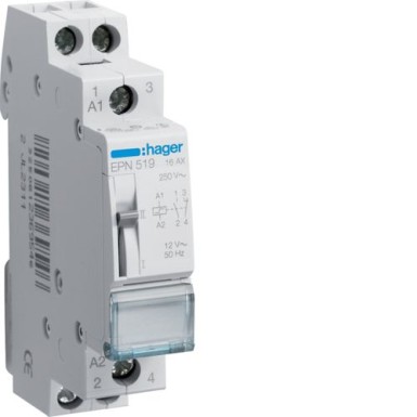 EPN519 - Latching relay 1NC+1NO 12V - Hager - Latching relay 1NC+1NO 12V - Hager - 0