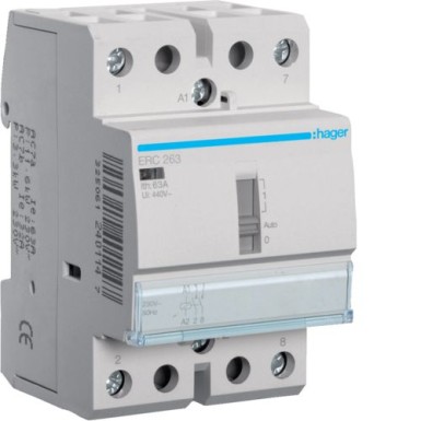 ERC263 - Override Contactor 63A, 2NO, 230V - Hager - Override Contactor 63A, 2NO, 230V - Hager - 0