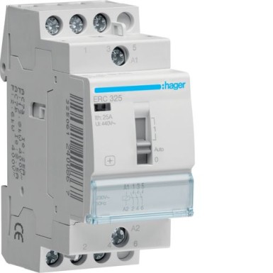 ERC325 - Override Contactor 25A, 3NO, 230V - Hager - Override Contactor 25A, 3NO, 230V - Hager - 0