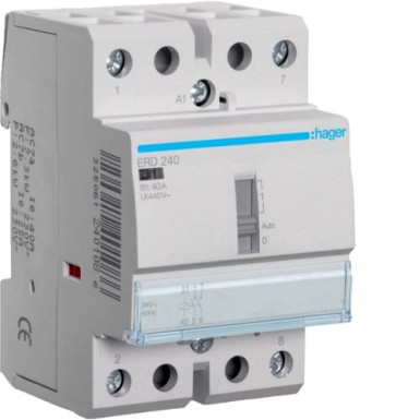 ERD240 - Override Contactor 40A, 2NO, 24VAC - Hager - Override Contactor 40A, 2NO, 24VAC - Hager - 0