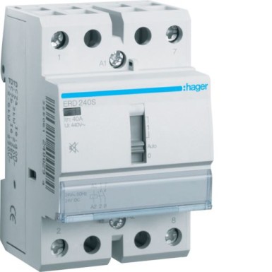 ERD240S - Humfree Override Contactor 40A, 2NO, 24V - Hager - Humfree Override Contactor 40A, 2NO, 24V - Hager - 0