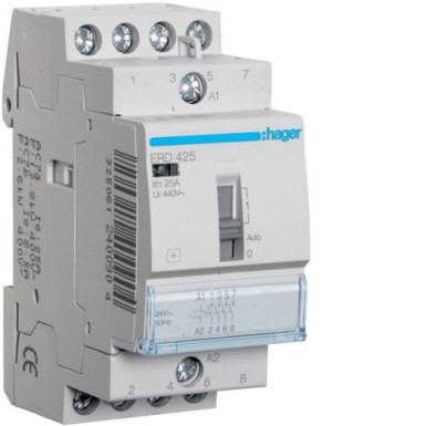 ERD425 - Override Contactor 25A, 4NO, 24V - Hager - Override Contactor 25A, 4NO, 24V - Hager - 0