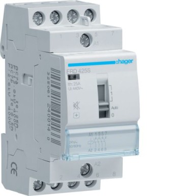 ERD425S - Humfree Override Contactor 25A, 4NO, 24V - Hager - Humfree Override Contactor 25A, 4NO, 24V - Hager - 0