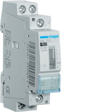 ERL217 - Relay 16A, 2NC, 12V - Hager - Relay 16A, 2NC, 12V - Hager - 0