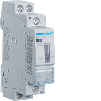 ERL225 - Override Contactor 25A, 2NO, 12V - Hager - Override Contactor 25A, 2NO, 12V - Hager - 0