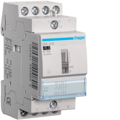 ERL418 - Relay 16A, 2NO+2NC, 12V - Hager - Relay 16A, 2NO+2NC, 12V - Hager - 0