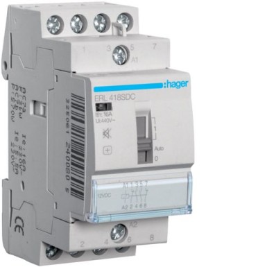 ERL418SDC - Humfree Relay 16A, 2NO+2NC, 12VDC - Hager - Humfree Relay 16A, 2NO+2NC, 12VDC - Hager - 0