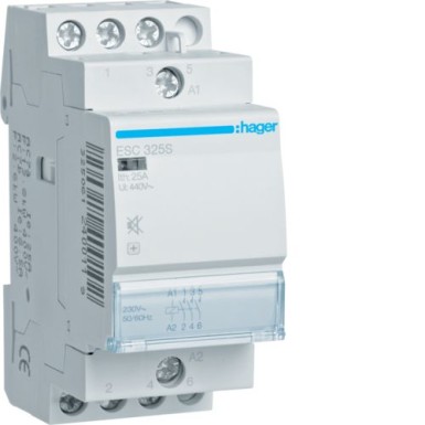 ESC325S - Humfree Contactor 25A, 3NO, 230V - Hager - Humfree Contactor 25A, 3NO, 230V - Hager - 0