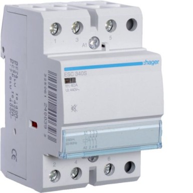 ESC340S - Humfree Contactor 40A, 3NO, 230V - Hager - Humfree Contactor 40A, 3NO, 230V - Hager - 0