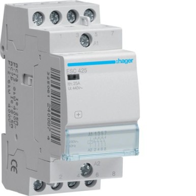 ESC425 - Contactor 25A, 4NO, 230V - Hager - Contactor 25A, 4NO, 230V - Hager - 0