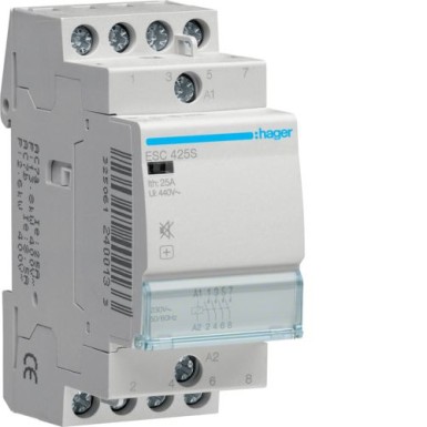 ESC425S - Humfree Contactor 25A, 4NO, 230V - Hager - Humfree Contactor 25A, 4NO, 230V - Hager - 0