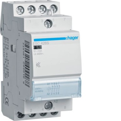 ESC426S - Humfree Contactor 25A, 4NC, 230V - Hager - Humfree Contactor 25A, 4NC, 230V - Hager - 0