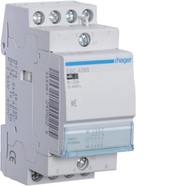 ESC428S - Humfree Contactor 25A, 3NO+1NC, 230V - Hager - Humfree Contactor 25A, 3NO+1NC, 230V - Hager - 0