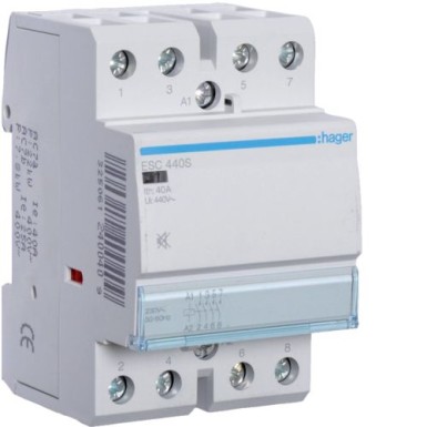 ESC440S - Humfree Contactor 40A, 4NO, 230V - Hager - Humfree Contactor 40A, 4NO, 230V - Hager - 0