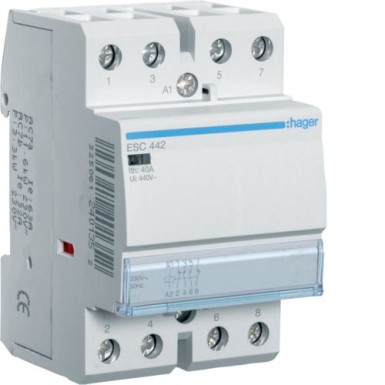 ESC442 - Contactor 40A, 2NO+2NC, 230V - Hager - Contactor 40A, 2NO+2NC, 230V - Hager - 0