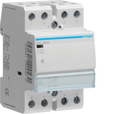 ESC463S - Humfree Contactor 63A, 4NO, 230V - Hager - Humfree Contactor 63A, 4NO, 230V - Hager - 0