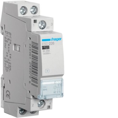 ESD226 - Contactor 25A, 2NC, 24V - Hager - Contactor 25A, 2NC, 24V - Hager - 0