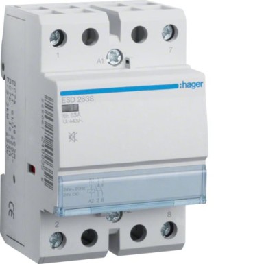 ESD263S - Humfree Contactor 63A, 2NO, 24V - Hager - Humfree Contactor 63A, 2NO, 24V - Hager - 0