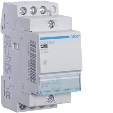 ESD325S - Humfree Contactor 25A, 3NO, 24V - Hager - Humfree Contactor 25A, 3NO, 24V - Hager - 0