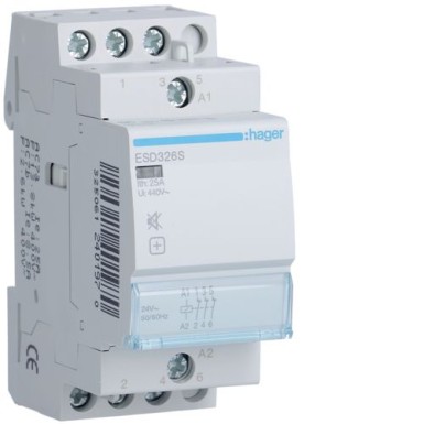 ESD326S - Humfree Contactor 25A, 3NC, 24V - Hager - Humfree Contactor 25A, 3NC, 24V - Hager - 0