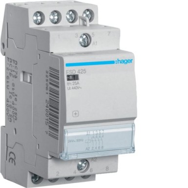 ESD425 - Contactor 25A, 4NO, 24V - Hager - Contactor 25A, 4NO, 24V - Hager - 0