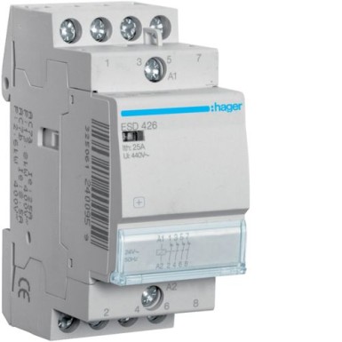 ESD426 - Contactor 25A, 4NC, 24V - Hager - Contactor 25A, 4NC, 24V - Hager - 0