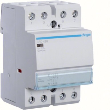 ESD428 - Contactor 25A, 3NO+1NC, 24V - Hager - Contactor 25A, 3NO+1NC, 24V - Hager - 0