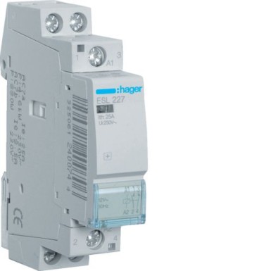 ESL227 - Contactor 25A, 1NO+1NC, 12V - Hager - Contactor 25A, 1NO+1NC, 12V - Hager - 0