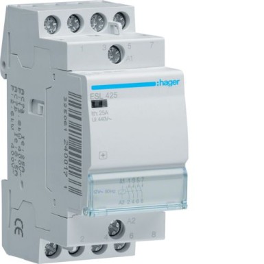 ESL425 - Contactor 25A, 4NO, 12V - Hager - Contactor 25A, 4NO, 12V - Hager - 0