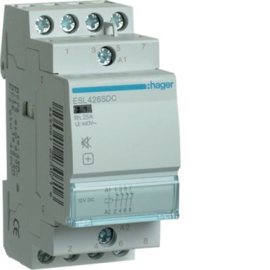 ESL426SDC - Humfree Contactor 25A, 4NC, 12VDC - Hager - Humfree Contactor 25A, 4NC, 12VDC - Hager - 0