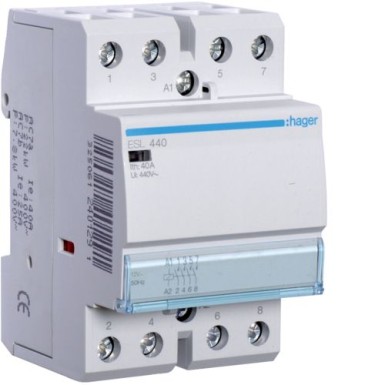 ESL440 - Contactor 40A, 4NO, 12V - Hager - Contactor 40A, 4NO, 12V - Hager - 0