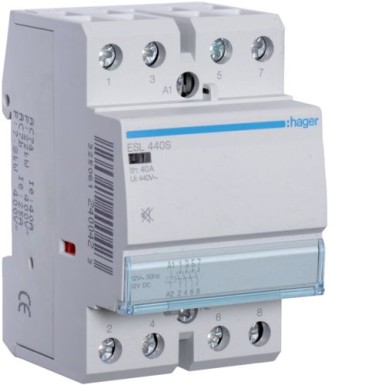 ESL440S - Humfree Contactor 40A, 4NO, 12V - Hager - Humfree Contactor 40A, 4NO, 12V - Hager - 0