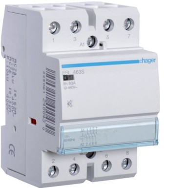 ESL463S - Humfree Contactor 63A, 4NO, 12V - Hager - Humfree Contactor 63A, 4NO, 12V - Hager - 0