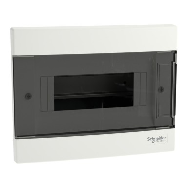 EZ9EUA108 - Modular enclosure, Easy9 EU, flush-mounted, 1x8 modules, 2 ground/neutral terminal strips, smoke door - Schneider Electric - Modular enclosure, Easy9 EU, flush-mounted, 1x8 modules, 2 ground/neutral terminal strips, smoke door - Schneider Electric - 0