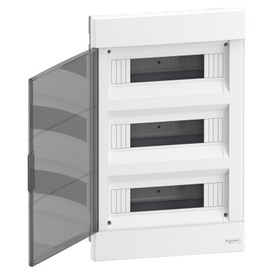 EZ9EUA312 - Modular enclosure, Easy9 EU, flush-mounted, 3x12 modules, 2 ground/neutral terminal strips, smoke door - Schneider Electric - Modular enclosure, Easy9 EU, flush-mounted, 3x12 modules, 2 ground/neutral terminal strips, smoke door - Schneider Electric - 2