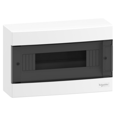 EZ9EUC112 - Modular enclosure, Easy9 EU, surface-mounted, 1x12 modules, 2 ground/neutral terminals, smoke door - Schneider Electric - Modular enclosure, Easy9 EU, surface-mounted, 1x12 modules, 2 ground/neutral terminals, smoke door - Schneider Electric - 0