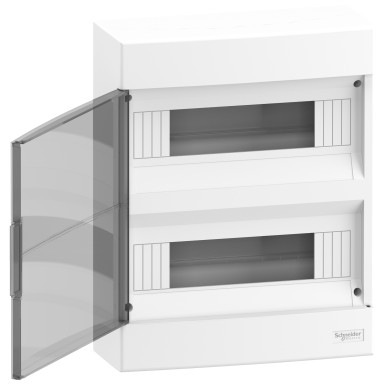 EZ9EUC212 - Modular enclosure, Easy9 EU, surface-mounted, 2x12 modules, 2 ground/neutral terminals, smoke door - Schneider Electric - Modular enclosure, Easy9 EU, surface-mounted, 2x12 modules, 2 ground/neutral terminals, smoke door - Schneider Electric - 1