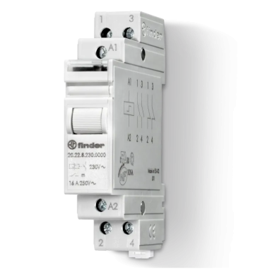 202290244000 - Modular electromechanical stepping relay; 2NO 16A, 2 states; AGSNO2 contacts; 24Vdc; 17.5mm width; Degree of protection IP20. - Finder - Modular electromechanical stepping relay; 2NO 16A, 2 states; AGSNO2 contacts; 24Vdc; 17.5mm width; Degree of protection IP20. - Finder - 0