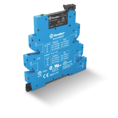 391100240060 - Interface module (assembly 34.51.7.024.0010 + 93.61.7.024), electromechanical relay, MasterBasic series; 1CO 6A; AGNI contacts; 24V AC/DC power; IP20 protection class; screw terminals - Finder - Interface module (assembly 34.51.7.024.0010 + 93.61.7.024), electromechanical relay, MasterBasic series; 1CO 6A; AGNI contacts; 24V AC/DC power; IP20 protection class; screw terminals - Finder - 0