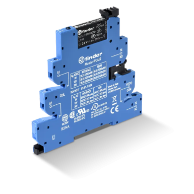 393100240060 - Interface module (assembly 34.51.7.024.0010 + 93.63.7.024), electromechanical relay, MasterPlus series; 1CO 6A; AGNI contacts; 24V AC/DC power; IP20 protection class; screw terminals - Finder - Interface module (assembly 34.51.7.024.0010 + 93.63.7.024), electromechanical relay, MasterPlus series; 1CO 6A; AGNI contacts; 24V AC/DC power; IP20 protection class; screw terminals - Finder - 0