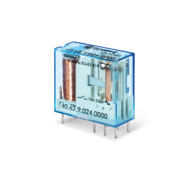 406270120000 - Miniature universal electromechanical relay; Installation on a printed circuit board or in a socket; findings in increments of 5mm; 2CO 10A; AGNI contacts; Coil 12V DC (sensitive); Degree of protection of RTII - Finder - Miniature universal electromechanical relay; Installation on a printed circuit board or in a socket; findings in increments of 5mm; 2CO 10A; AGNI contacts; Coil 12V DC (sensitive); Degree of protection of RTII - Finder - 0