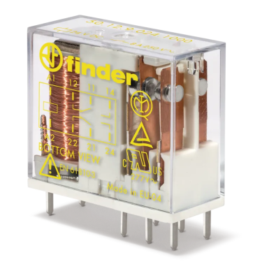 501290055000 - Electromechanical safety relay (relay with forced contact control); Installation on a printed circuit board or in a socket; findings in increments of 5mm; 2CO 8A; AGNI+AU contacts; 5V DC coil; Degree of protection of RTII - Finder - Electromechanical safety relay (relay with forced contact control); Installation on a printed circuit board or in a socket; findings in increments of 5mm; 2CO 8A; AGNI+AU contacts; 5V DC coil; Degree of protection of RTII - Finder - 0