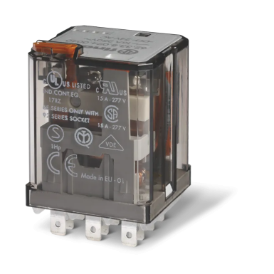 623391100000 - Power electromechanical relay; Installation in the socket or tips Faston 187 (4.8x0.5mm); 3CO 16A; AGCDO contacts; Coil 110V DC; degree of protection of RTI; Options: No - Finder - Power electromechanical relay; Installation in the socket or tips Faston 187 (4.8x0.5mm); 3CO 16A; AGCDO contacts; Coil 110V DC; degree of protection of RTI; Options: No - Finder - 0