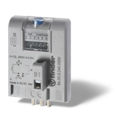 860002400000 - Timer module multifunctional (AI, DI, SW, BE, CE, DE, EE, FE); For use with a relay, mounting into a socket; Power supply 12...240V AC/DC; Time adjustment 0.05c ... 100h; Degree of protection IP20. - Finder - Timer module multifunctional (AI, DI, SW, BE, CE, DE, EE, FE); For use with a relay, mounting into a socket; Power supply 12...240V AC/DC; Time adjustment 0.05c ... 100h; Degree of protection IP20. - Finder - 0