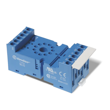 9003SMA - Socket with screw terminals (with clamping cage) for relay 60.13, timer 88.02; Modules are used 86.00, 86.30, 99.02; Included Metal Clip 090.33; Version: Blue - Finder - Socket with screw terminals (with clamping cage) for relay 60.13, timer 88.02; Modules are used 86.00, 86.30, 99.02; Included Metal Clip 090.33; Version: Blue - Finder - 0