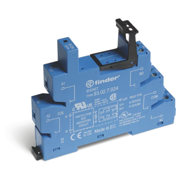 93020024 - Socket with screw terminals (with clamping curtain) for relay 41 series; 24V / DC power supply; included plastic clip; Options: LEDs - Finder - Socket with screw terminals (with clamping curtain) for relay 41 series; 24V / DC power supply; included plastic clip; Options: LEDs - Finder - 0