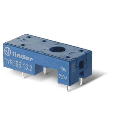 95132SMA - Outlet for mounting on the board for relay 40.31, 40.41; Included metal clip 095.51; Version: Blue - Finder - Outlet for mounting on the board for relay 40.31, 40.41; Included metal clip 095.51; Version: Blue - Finder - 0