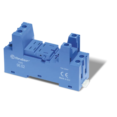 9602SPA - Socket with screw terminals (with clamping clamp) for relay 56.32; Modules 86.30, 99.02 are used; Included plastic clip 094.91.3; Version: Blue - Finder - Socket with screw terminals (with clamping clamp) for relay 56.32; Modules 86.30, 99.02 are used; Included plastic clip 094.91.3; Version: Blue - Finder - 0