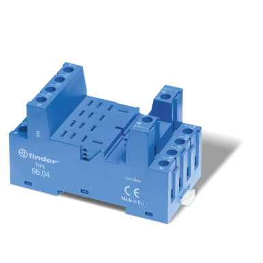 9604SMA - Socket with screw terminals (with clamping clamp) for relay 56.34; Modules are used 86.00, 86.30, 99.02; Included metal clip 096.71; Version: Blue - Finder - Socket with screw terminals (with clamping clamp) for relay 56.34; Modules are used 86.00, 86.30, 99.02; Included metal clip 096.71; Version: Blue - Finder - 0