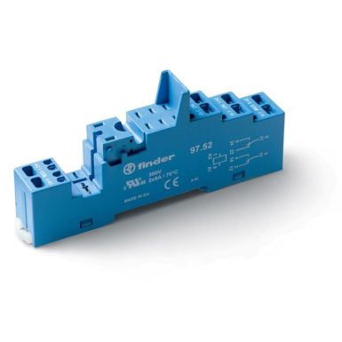 97527SMA - Socket with disintegrate terminals (spring clamp) for relay 46.52; Modules 86.30, 99.02 are used; Included plastic clip 097.01; Trim: Grey; for railway applications - Finder - Socket with disintegrate terminals (spring clamp) for relay 46.52; Modules 86.30, 99.02 are used; Included plastic clip 097.01; Trim: Grey; for railway applications - Finder - 0